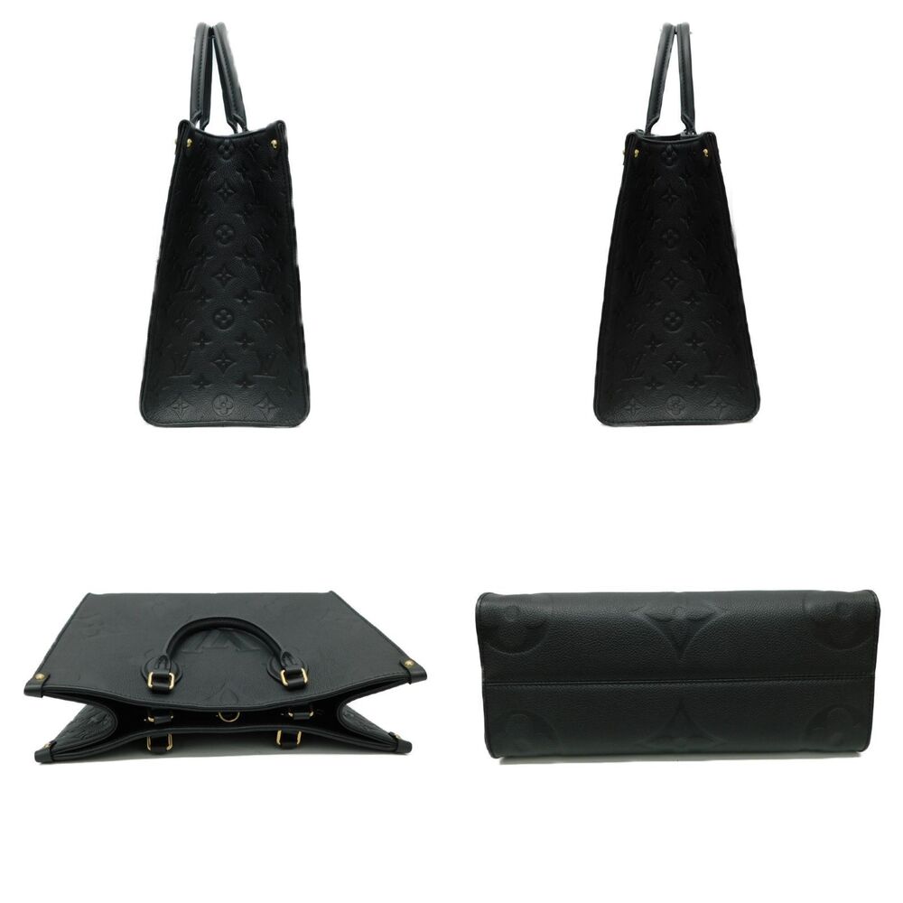 LOUIS VUITTON On the Go Tote Bag Black Noir Monogram Empreinte Leather Embossed - Picture 3 of 7
